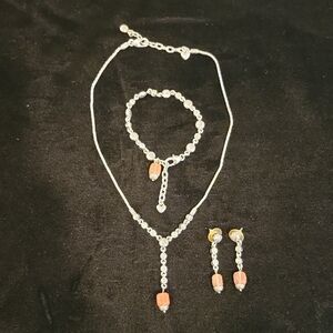 Brighton Rigaletto Silver and Crystal Set With Pink Stones